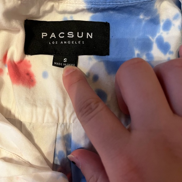 TYE DYE PACSUN SHIRT RED WHITE AND BLUE - Picture 2 of 3